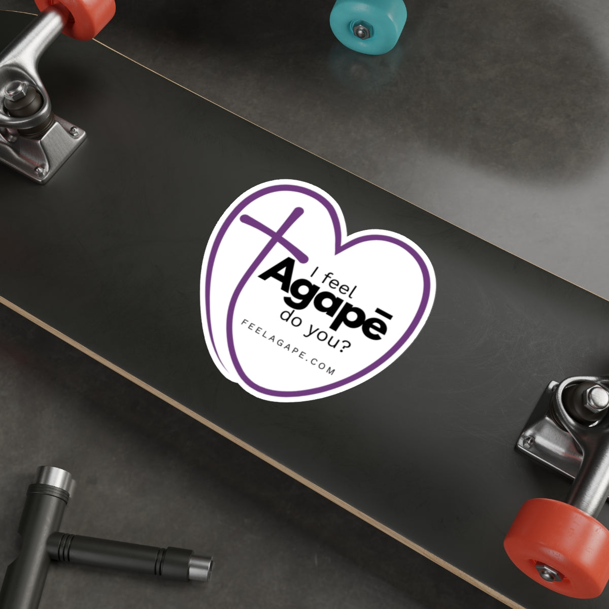 Christian Die-Cut Sticker – Agapē Heart | Feel Agapē
