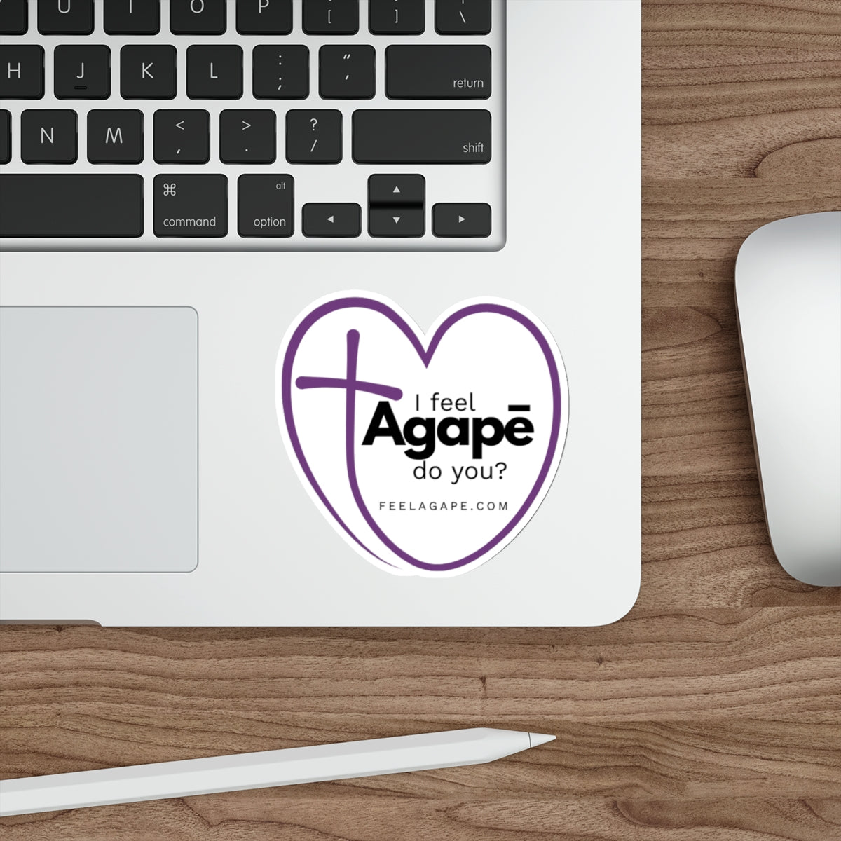 Christian Die-Cut Sticker – Agapē Heart | Feel Agapē