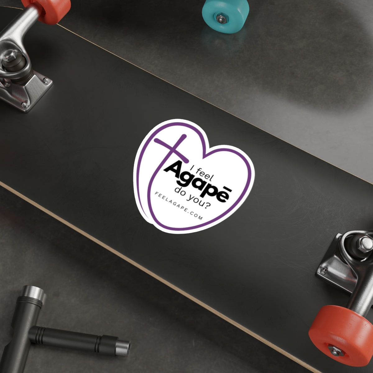 Christian Die-Cut Sticker – Agapē Heart | Feel Agapē