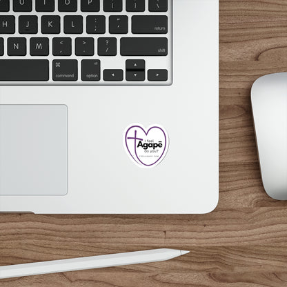 Christian Die-Cut Sticker – Agapē Heart | Feel Agapē