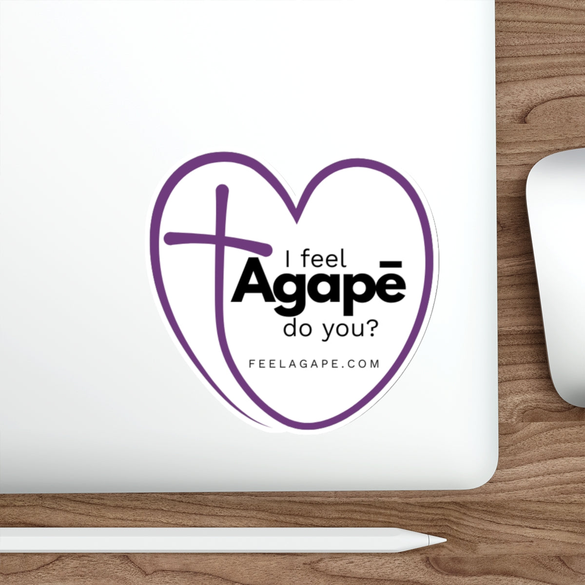 Christian Die-Cut Sticker – Agapē Heart | Feel Agapē