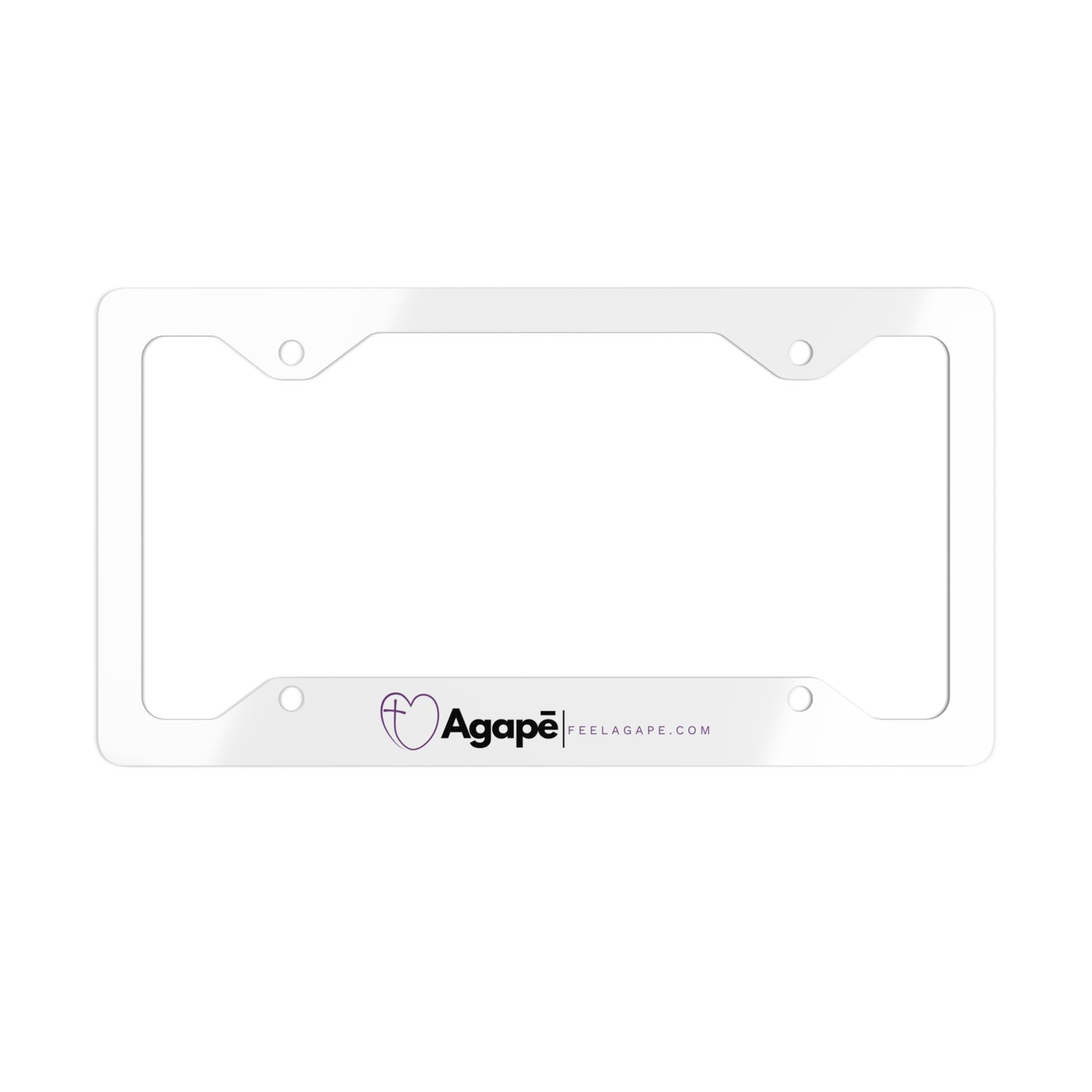 Agapē License Plate Frame – Metal Glossy | Feel Agapē