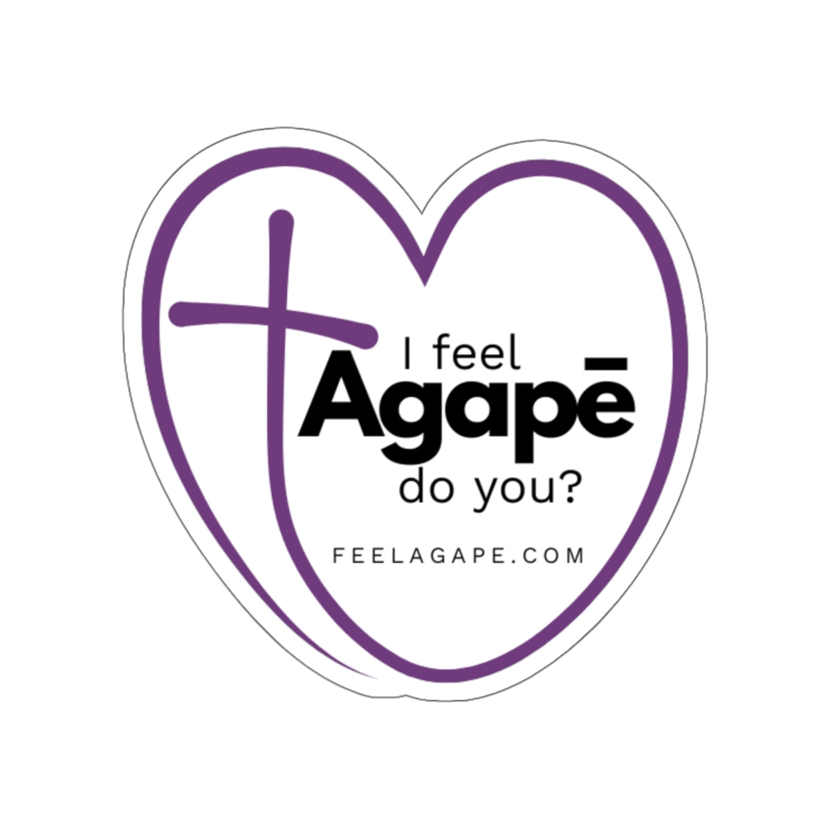 Christian Die-Cut Sticker – Agapē Heart | Feel Agapē