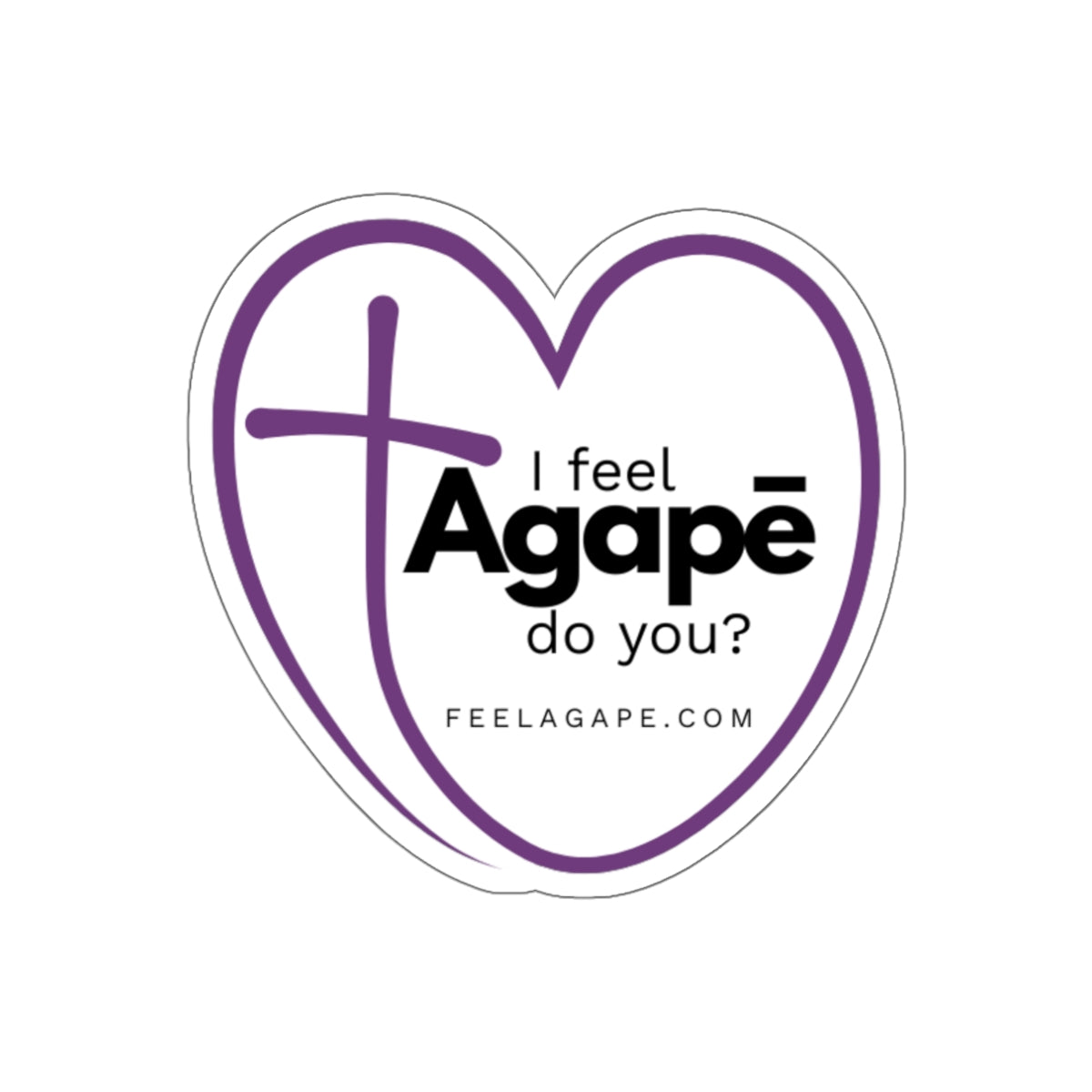Christian Die-Cut Sticker – Agapē Heart | Feel Agapē